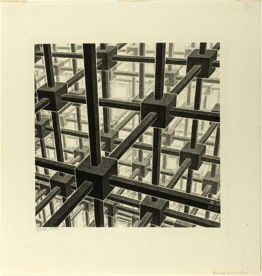 Cube Space Division by MC Esher (1952)